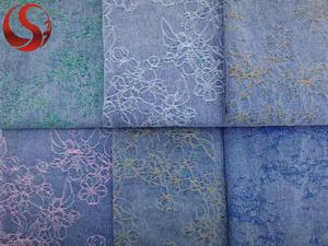 Огнестойкая эластичная ткань из денима с узором «Процветающие цветы», окрашенная в массе, 80% хлопок, 20% полиэстер, с ПУ-покрытием, экологичная, водоотталкивающая - Product Image 6