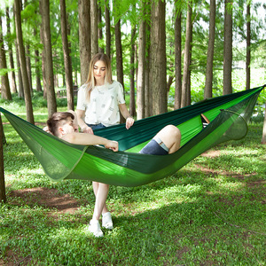 Hamac d'extérieur 250x120cm, tente de Camping sur le terrain, hamac balançoire de jardin avec moustiquaire - Product Image 5