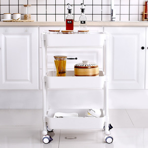 Kitchen storage trolley with wheels, multi-tiered floor-standing storage rack for bathroom, living room, and shower rooms. - Product Image 2