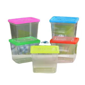 Portable Mini Aquarium Fish Tank Pet Breeding Square Box for Reptile Transport Hamster Breeding and Climbing Turtle Shaped Box