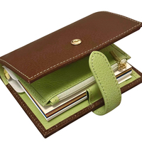 Reliure à anneaux en cuir A7 avec poche zippée, emplacements pour cartes, boucle pour stylo, carnet à feuilles mobiles, journal, planificateur, couverture