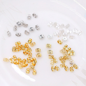 Gold Plated Copper Butterfly Ear Tips Square <b>Stud</b> <b>Earrings</b> DIY Jewelry Accessories Unisex Everyday Wear - Product Image 1