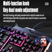 Ensemble d'accessoires informatiques filaires YINDIAO V2G5, clavier et souris en métal avec écouteurs et tapis de souris
