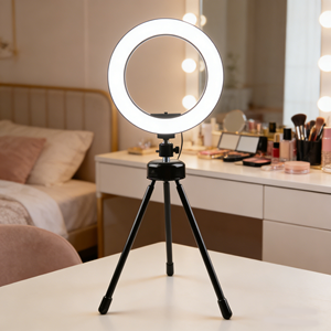 Anneau lumineux léger pour diffusion en direct 2700-6500K avec détection de visage pour <span class=keywords><strong>TikTok</strong></span> Streamers, LED 160mm pour beauté et photographie selfie - Product Image 5