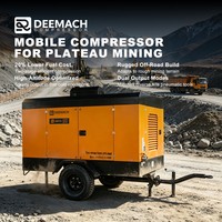 Compresseur d'air portable DEEMACH à moteur diesel à vis, 2 étages, 530-630 cfm, multi-conditions, 1,2/1,8 bar, refroidi par huile, prix usine