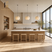 Meubles de cuisine en bois massif, style mixte Noyer, Cerisier, Chêne, pour la construction de maisons complètes