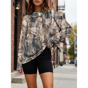 Camisetas de manga larga de gran tamaño para mujer 2025 personalizadas, camisetas básicas de cuello redondo, camisetas de otoño para entrenamiento informal, estilo Y2K Queen - Product Image 2