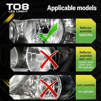 Phares LED de voiture SunRise T08 9005 12V 80W 5000LM 6500K IP67 Étanche avec ventilateur haute vitesse Canbus Plug and Play Adaptation universelle