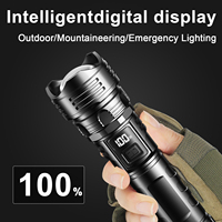 Linterna LED de Luz Potente Recargable por USB, Antorcha Táctica de Alta Potencia, Lámpara Brillante de 1000m para Camping al Aire Libre