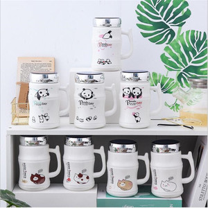 Cartoon <strong>Large</strong> Capacity Kawaii Panda Ceramic Cat <strong>Mugs</strong> <strong>Bone</strong> <strong>China</strong> Sublimable Ceramic <strong>Mugs</strong> with Mirror Lid - Product Image 1