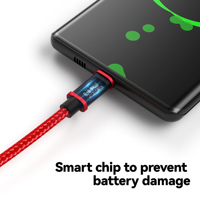 Câble de charge rapide USB-A vers Micro 2A 3A, coque en alliage d'aluminium, tressé en nylon, durable pour accessoires mobiles