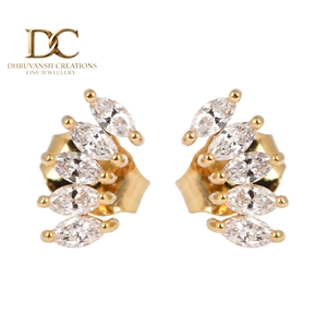 Pendientes de Diamantes Cultivados en Laboratorio con Certificación IGI, Oro Sólido de 14 Quilates, Corte Brillante Marquise, Joyería Personalizada para Mujer - Product Image 1