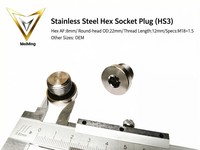 Bouchons hexagonaux SUS304 M18 pour extrémité de tuyau, raccords de plomberie pour climatiseur central, blocage de pipeline CVC, OEM MeiMing PHS3