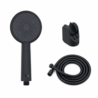 Pommeau de douche noir portable avec tuyau en tissu tressé et support de verrouillage rotatif pour l'entretien des toilettes des wagons de chemin de fer
