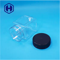 Petit pot carré en plastique PET transparent vide avec couvercle à vis, étanche, sans BPA, pour le stockage de collations, bonbons, biscuits, chocolat