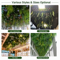 Système de verdure intégré au plafond de qualité supérieure, design professionnel pour les intérieurs commerciaux, panneaux de plantes artificielles 3D haute densité