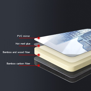 LT trang trí nội thất tre đá than sợi gỗ Veneer Bảng điều khiển carbon pha lê <span class=keywords><strong>Slate</strong></span> Marbling slab tích hợp PVC tường Hội Đồng Quản Trị - Product Image 4