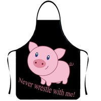 Tabliers de cuisine créatifs et personnalisés en polyester anti-salissures sans manches à suspendre autour du cou pour le commerce électronique transfrontalier, motif dessin animé