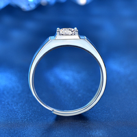 XJZ044 réglable 925 argent plaqué rond coupe Moissanite bague pour hommes bague pour hommes bague de mariage pour hommes avec des bijoux exquis