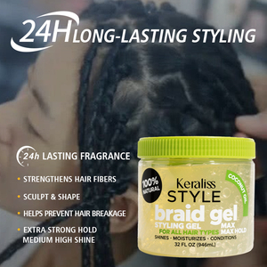 Joynna Bio Natural Jumbo Tube Strong All Day Tenir 24Hour Tressage Braid Gel pour cheveux crépus Marque privée Vente entière - Product Image 3