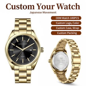 Fabricante de Relojes Hannah Martin, Marca Privada, Bajo MOQ, Relojes de Cuarzo de Acero Inoxidable para Hombre, Logotipo Personalizado, Reloj de Pulsera Masculino de Moda - Product Image 1