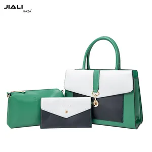 QAZA manufacturer high quality handbags for women luxury 2024 new fashion designer PU leather 3 in1 ladies shoulder tote bag set