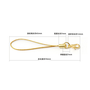 Gold Phone Lanyard 70mm Polyester <b>Rope</b> With Lobster Clasp For Mobile Phones Usb Drives Bus Cards Diy Accessories - Product Image 1