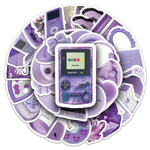 50PCS divertido estético kawaii pastoral INS fresco femenino púrpura VSCO pegatina - Product Image 4