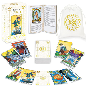 Tarjetas <span class=keywords><strong>de</strong></span> oráculo impresas personalizadas, <span class=keywords><strong>baraja</strong></span> <span class=keywords><strong>de</strong></span> Tarot con bordes dorados <span class=keywords><strong>de</strong></span> alta calidad, libro <span class=keywords><strong>de</strong></span> instrucciones en español, caja <span class=keywords><strong>de</strong></span> papel rígida - Product Image 1