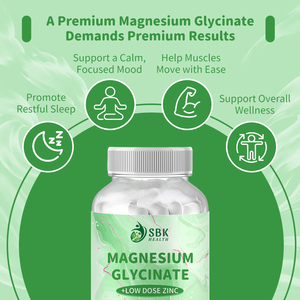 Dosis Diaria Óptima de Minerales Raros, Glicinato de Magnesio, Cápsulas de Zinc de Baja Dosis, Suplemento Mineral Relajante para el Sueño y los Músculos - Product Image 2