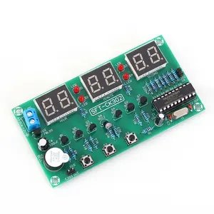 SeekEC LED Electronic Clock Module Alarm Clock Countdown Stopwatch Multi-function Digital Electronic Clock Board 6 Bit DC 6V-12V