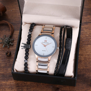 2023 Mens Fashion Minimalist Watches Men Business Casual orologio al quarzo bracciale Set per <span class=keywords><strong>uomo</strong></span> orologio con cinturino in maglia di <span class=keywords><strong>acciaio</strong></span> inossidabile - Product Image 2