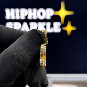 Collar con Colgante de Letra Personalizada con Nombre, Estilo Hip Hop, Chapado en Oro y Plata, con Incrustaciones de Moissanita, para Unisex - Product Image 2