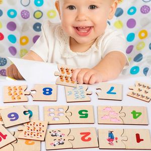Rompecabezas de Números de Madera Inspirados en Montessori, Juegos de Matemáticas Autocorrectivos para Niños de Jardín de Infancia, Juguete Educativo - Product Image 1