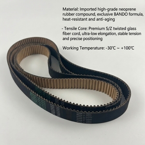 Courroie de distribution antistatique en caoutchouc <span class=keywords><strong>BANDO</strong></span>, modèle MXL XL H XH HTD5M STD8M STD14M, avec couche de tissu de nettoyage intégrée - Product Image 2