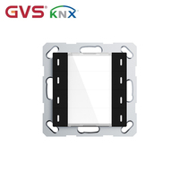Panneau mural KNX intelligent 4 boutons, finition noire mate, avec retour LED instantané réglable par l'utilisateur, compatible multi-national, 55 mm