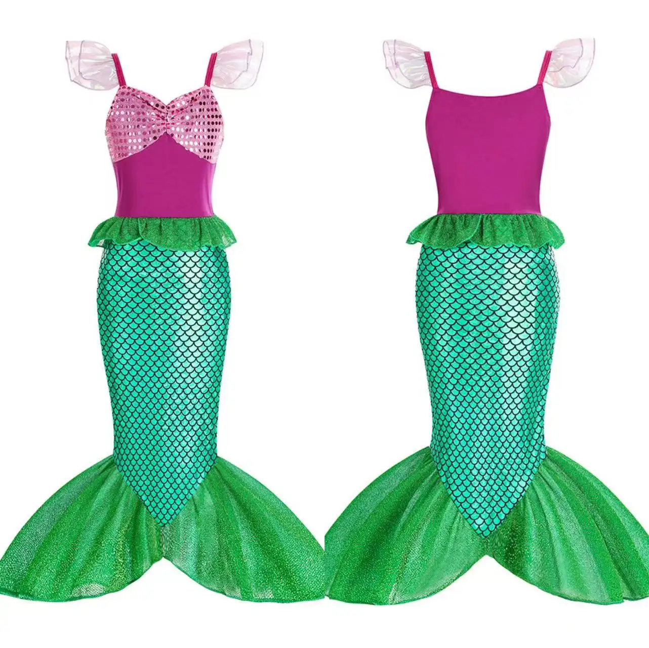 Girls Cosplay Princess Dress For Kids Party Costume Mermaid Dress