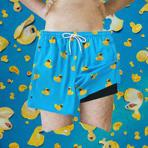<b>Men</b> Cartoon Duck Print Beach Shorts Drawstring Swim <b>Trunks</b> Quick Dry Elastic Waist Summer Vacation - Product Image 3