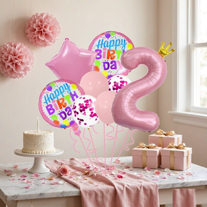 Ballons Chiffres en Gros 1-9 Décorations <span class=keywords><strong>Anniversaire</strong></span> Joyeux <span class=keywords><strong>Anniversaire</strong></span> Ensemble de Ballons en Aluminium Couronne Confettis Latex 1er <span class=keywords><strong>2</strong></span>ème <span class=keywords><strong>Anniversaire</strong></span> Enfants Adultes - Product Image 5