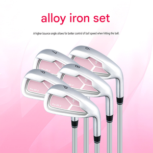 Ensemble de clubs de golf d'entraînement rose premium avec sac de golf, ensemble de clubs de golf pour femmes, ambidextre, pour l'extérieur et l'intérieur, 9 clubs en fibre de carbone/acier - Product Image 3