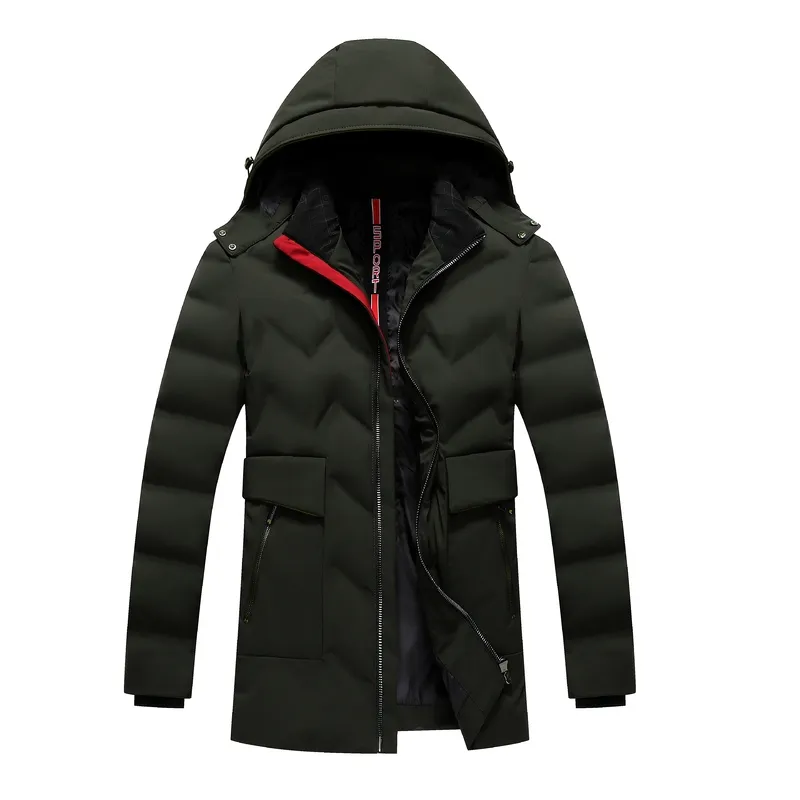 Новый дизайн, волнистая Корейская версия, толстовка большого размера средней длины, мужская пуховая стеганая куртка, Мужское пальто из хлопка, зимнее пальто