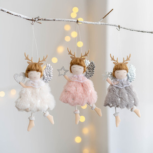 Adornos Navideños de Peluche con Forma de Ángel con Astas para Árbol de Navidad, 15 cm, 2024 - Product Image 1