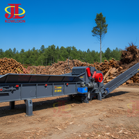 Broyeur à bois horizontal à moteur diesel Kowloon Machinery pour la vente