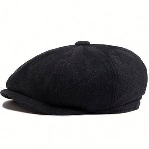 Chapeau Gavroche Vintage Automne Hiver pour Hommes et Femmes, Béret Britannique Couleur Unie, Chapeau Décontracté Tendance - Product Image 6