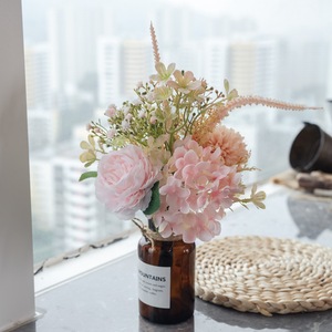 Bouquet de fleurs artificielles CallaFloral, hydrangea rose, pissenlit, décoration d'intérieur, accessoires de mariage CF01304 - Product Image 1