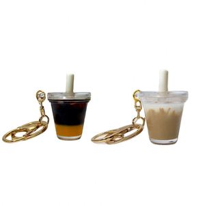 พวงกุญแจกาแฟอเมริกาโนเย็น ของที่ระลึกกาแฟลาเต้ แม่เหล็กติดตู้เย็น ของเล่นอาหารจิ๋ว ถุงชานมแบบแขวน ของตกแต่งสร้างสรรค์ - Product Image 5