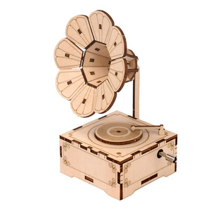 Jouets STEM pour enfants de 8 à 12 ans, boîte à musique en bois 3D, puzzle, kit de modèle à assembler soi-même, projet scientifique éducatif, plus de 500 pièces, unique - Product Image 1