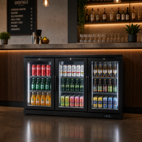 Réfrigérateur de bar sous comptoir avec porte vitrée certifiée CE pour la présentation des boissons