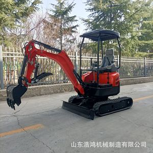 Miniexcavadora hidráulica para uso agrícola en huertos, color rojo - Product Image 4