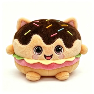 Peluche personnalisée en forme de burger pour chat, peluche en forme de donut burger, peluche alimentaire pour chat, peluche hamburger, peluche dessert - Product Image 3